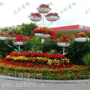铁艺花架_云杉景观室外造型立体花架_道路绿化_市政景观