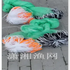 加重串浮绳鱼网坠0.18加粗绿丝5米3指100米三层沉网,重13斤捕鱼网