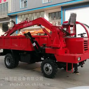 河道用轮式随车挖掘机 自卸随车挖矿用车 随车挖机一体车