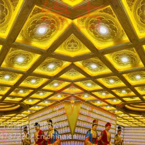新款环保寺庙吊顶主板全金高浮雕莲花主板厂家直销/扣板天花