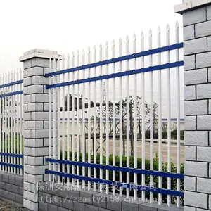 【围墙锌钢护栏】湖南锌钢护栏型材、厂区围墙防护围栏定制