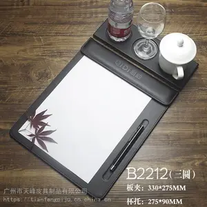 A4商务会议夹板垫磁性台垫办公板夹皮写字便签夹PU皮集团定制