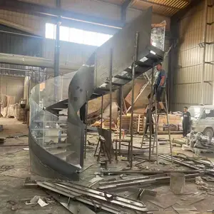 钢木结构 旋转楼梯厂家 卷弧造型设计螺旋 钢结构焊接金属结构