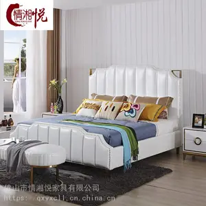 港式主卧真皮床后现代软床轻奢床极简婚床1.8米双人大床工厂定制