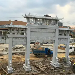 石材牌坊，村庄石雕牌坊，花岗岩牌坊，金玉石雕厂家免费安装