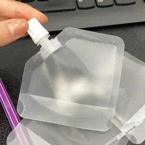现货磨砂30ml小吸嘴袋乳液试用装小样袋化妆品精华液体面膜半透明自立吸嘴袋可定制