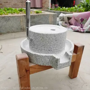 石磨盘小石磨手推家用天然小型手工手推磨手动研磨豆浆的小石磨盘