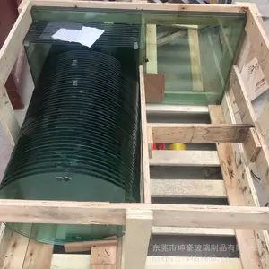 家具钢化玻璃厂家加工8-12mm透明圆形钢化玻璃台面可以粘接铝饼消音转盘