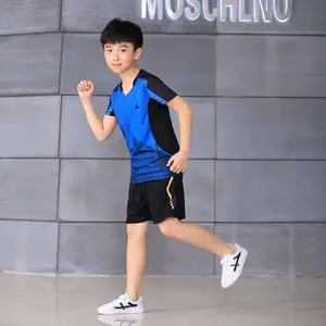儿童羽毛球服套装 男童女童小学生短袖短裤速干运动服定做