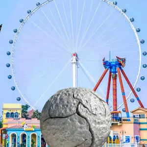 艺路定做供应房地产景观美陈玻璃钢旋转灯光星球雕塑