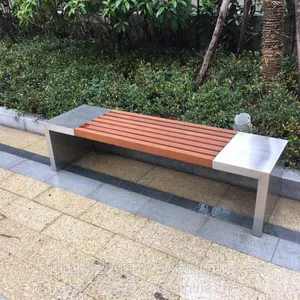 304不锈钢户外座凳 景观不锈钢休闲椅 防腐木不锈钢休闲座椅厂家定做