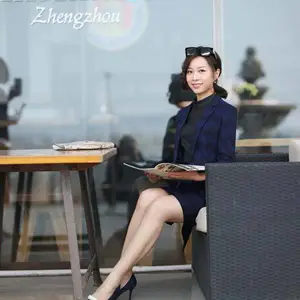 品吾服装服饰团购2019定制水波纹蓝色套装PW17003S26w