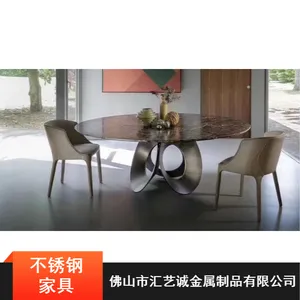 家用防磁不锈钢桌椅_批量供应汇艺诚黑钛不锈钢家具