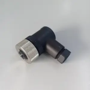 M12 A-CODE 弯头母头 4PIN 锁螺丝塑料组装连接器