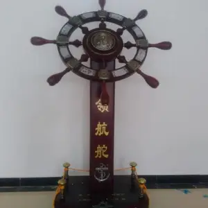 西安开业握手合作摆件 航海舵方向舵手实木工艺摆件