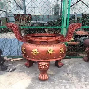 zy060圆形平口香炉，温州佛堂圆形香炉生产厂家