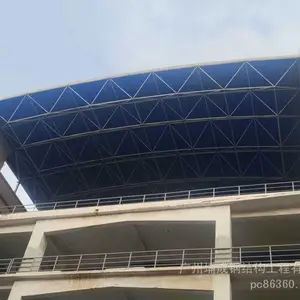 深圳仓库加装网架雨棚,惠州市商业楼工业楼顶加建,河源市网架屋盖设计