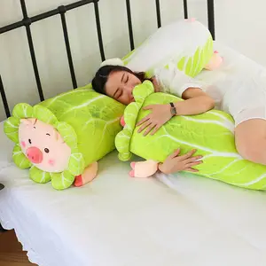 创意毛绒玩具白菜猪公仔羽绒棉小猪布娃娃大号卡通抱枕厂家批发