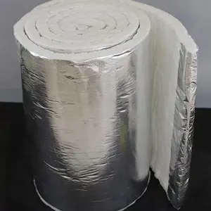 高层建筑防排烟系统夹筋铝箔硅酸铝针刺毯1.5h耐火极限风管防火包裹