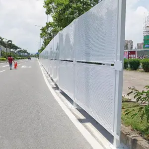 广东工地用冲孔板围挡防护网 小区市政冲孔板围挡墙 镀锌冲孔板