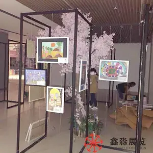 供应出售新款折叠广告屏风 铝合金挂画展板 移动书画展示架全国发货支持支付宝交易