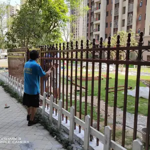 广东锌钢围墙护栏学校外墙栅栏厂房围墙栏杆生产安装