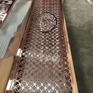 体育馆定制茶色不锈钢屏风背景墙装饰钢敬城厂家加工