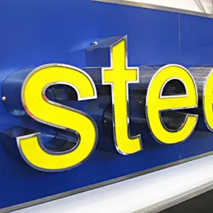 赣州不锈钢箱体 不锈钢包边字 发光字