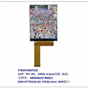 3.97 TFT IPS,24PIN 0.5mm间距 插接,分辨率:480RGB(H)*800(V) BOE+ST7701SN-G5 FPC66.3mm MIPI接口