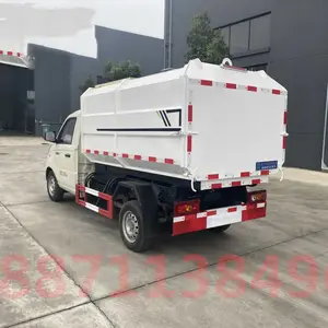小型蓝牌侧挂桶垃圾车全自动化垃圾运输车可选大落地斗