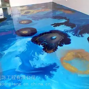 西安彩色水泥压膜地坪施工,彩绘艺术地坪,水泥复古地坪施工