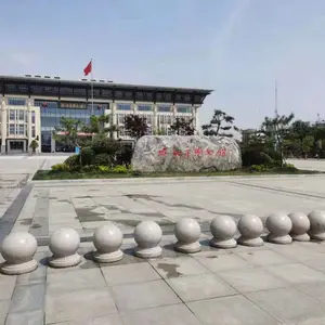 大理石隔离石球 广场石墩 安平金属护栏厂家供应