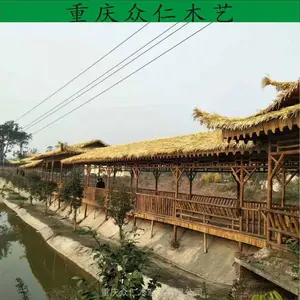潼南景区芬兰木现代长廊 传统木结构长廊设计 众仁木艺