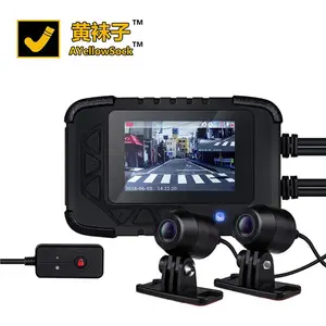 跨境***摩托车行车记录仪 dvr双镜头1080P防水