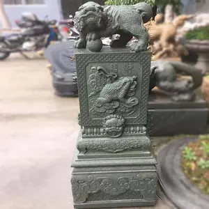 仿古雕刻青石抱鼓石 庭院传统石门鼓门当摆放 石材门墩