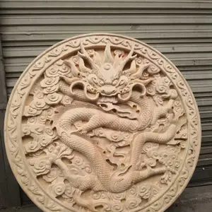 成都实木龙凤盘雕刻_镂空挂件摆件定做