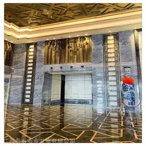 酒店大堂装修运用布鲁斯灰大理石实装案例图片