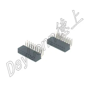 德上电子排针排母 排母 间距2.0 塑高4.3 双排90度弯插板