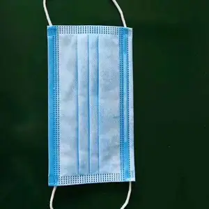 供应一次性无纺布三层蓝色口罩防护口罩CE认证出口品质