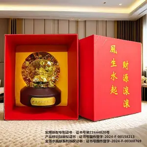 水贝珠宝礼品金箔水球 金箔水晶球港珠澳大桥双球源头厂家直销