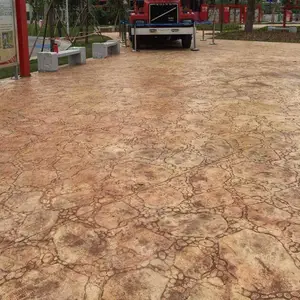 装饰混凝土压花地坪 农村道路改造 街道 广场地面彩色压花装饰