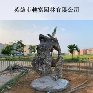 英 德市黑色太 湖石假山鱼池成套造景 景观奇石 民宿庭院假山石材批发