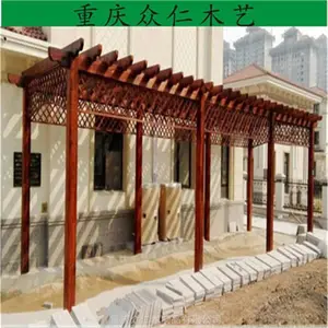 南部户外防腐木花架 樟子松栏杆栈道设计安装 众仁木艺