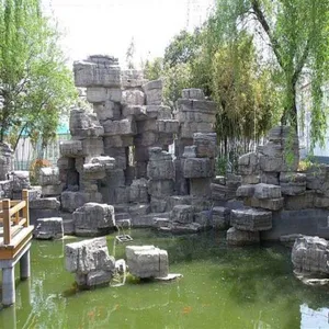 河南假山假树景观工程制作 水泥假山假树景观