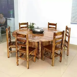 火锅桌椅订做-遵义火锅桌椅-酒店碳化家具