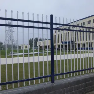 杭州锌钢围栏小区工程建筑围墙铁艺方管护栏厂区场地河道园区防护围栏