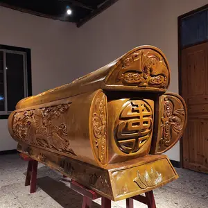 柳州金丝楠木棺材土葬寿材实木2米老人葬礼老式***棺木官财恐怖