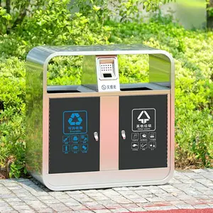 湖北省小区室外二分类不锈钢垃圾桶生产厂家|武汉市环保果皮箱规格厂家支持定制