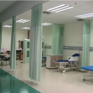 苏州铠纶 高经密阻燃半遮光医用隔帘 医院优质低价涤纶隔帘