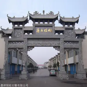 景区园林装饰汉白玉石牌楼制造厂 柱子雕刻龙凤浮雕 来图加工